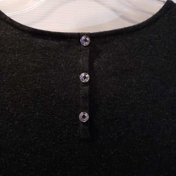 Dark Gray Sweater with Button Detail on Back - Picture 5 of 5